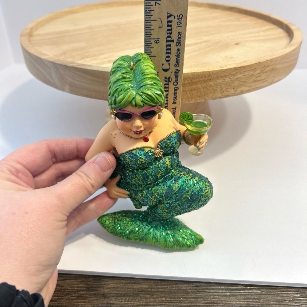 December Diamonds Mermaid Green Margarita Sparkle Holiday Ornament - Picture 9 of 10